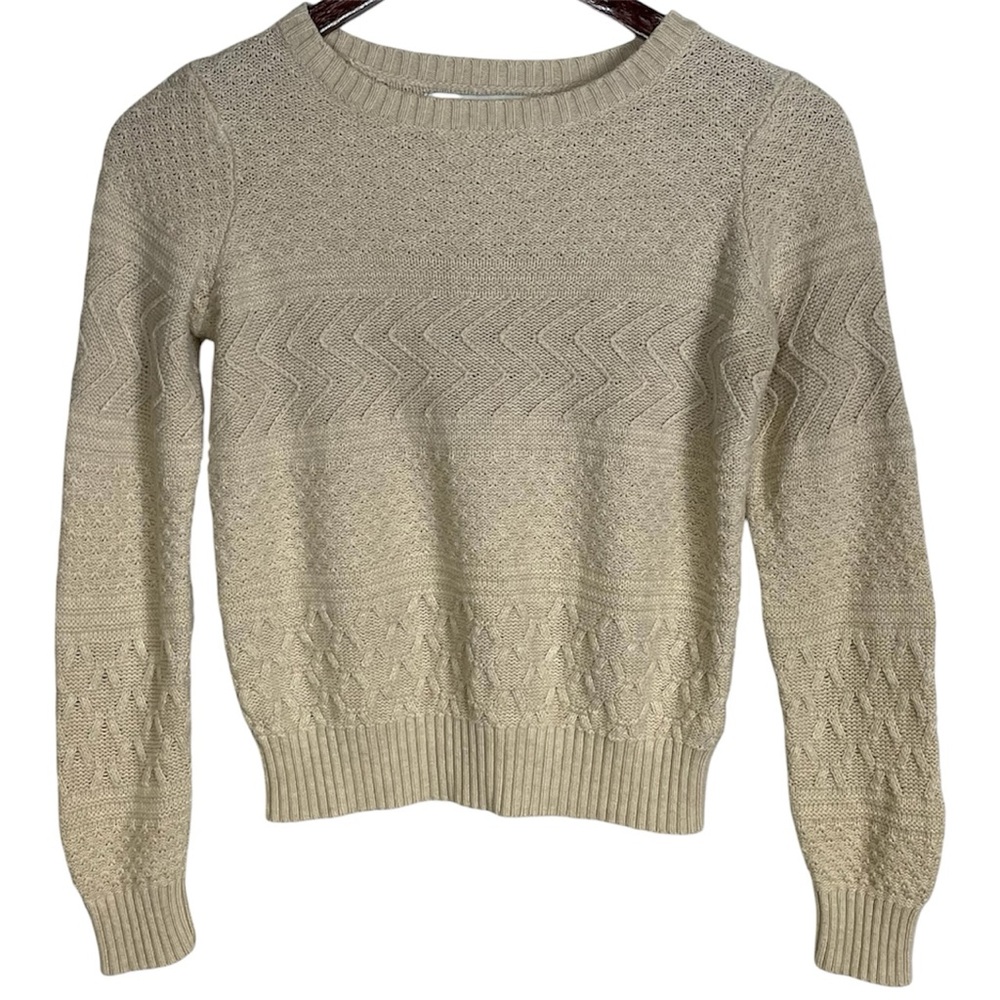 Forever 21 Beige Knit Crop Sweater Size Small